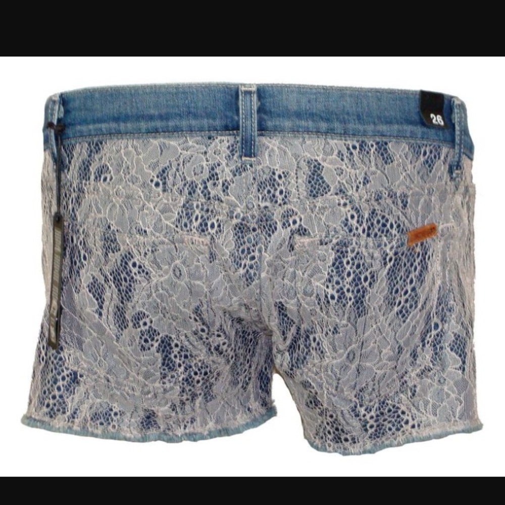 Joe's Jeans Women's Light Blue Lace Overlay Denim Shorts